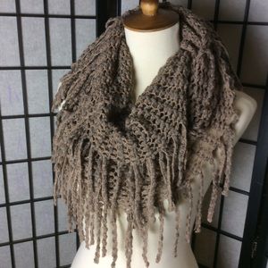 Fringed Taupe Infinity Scarf!